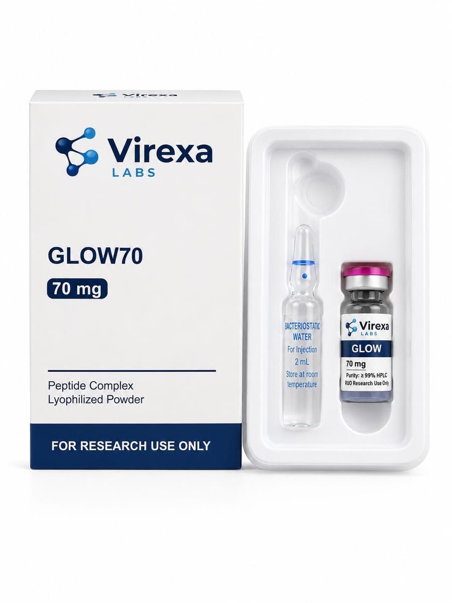 Glow 70 70 mg – onderzoekspeptide, Virexa Labs
