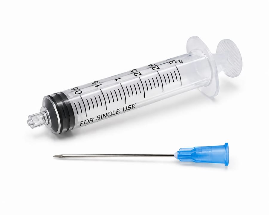 3ML Opzuigspuit + Blauwe Naaldkop 1 stuk – onderzoeksbenodigdheid, Virexa Labs