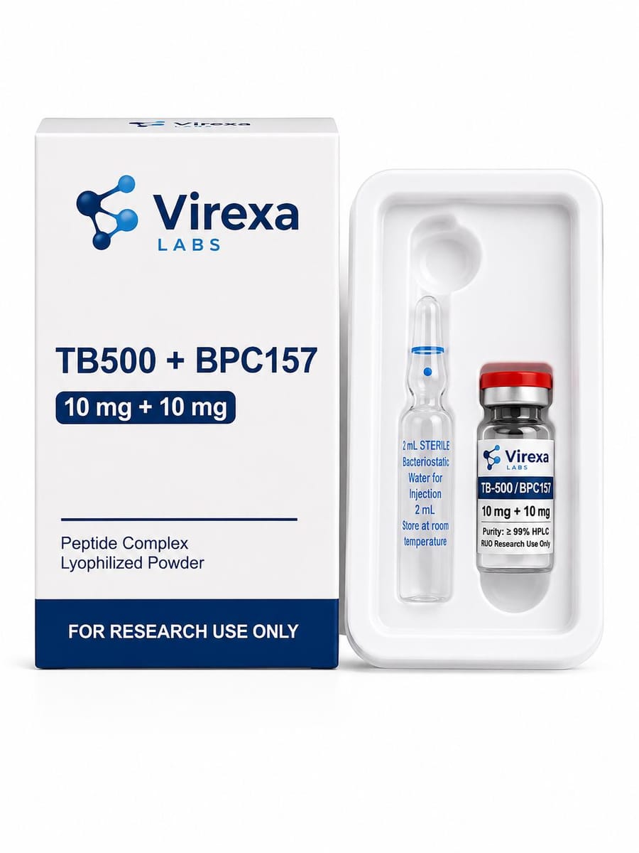 Wolverine Blend (TB-500 + BPC-157) 10 + 10 mg – onderzoekspeptide, Virexa Labs